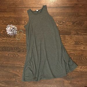 Olive Green Cotton Dress
